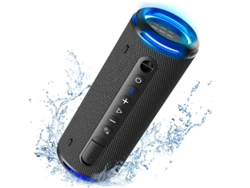 Altavoz Bluetooth, espectáculo de luces arcoíris, tiempo de reproducción las 24 horas, resistencia al agua IPX7, Bluetooth 5.3 (negro) CHRONUS
