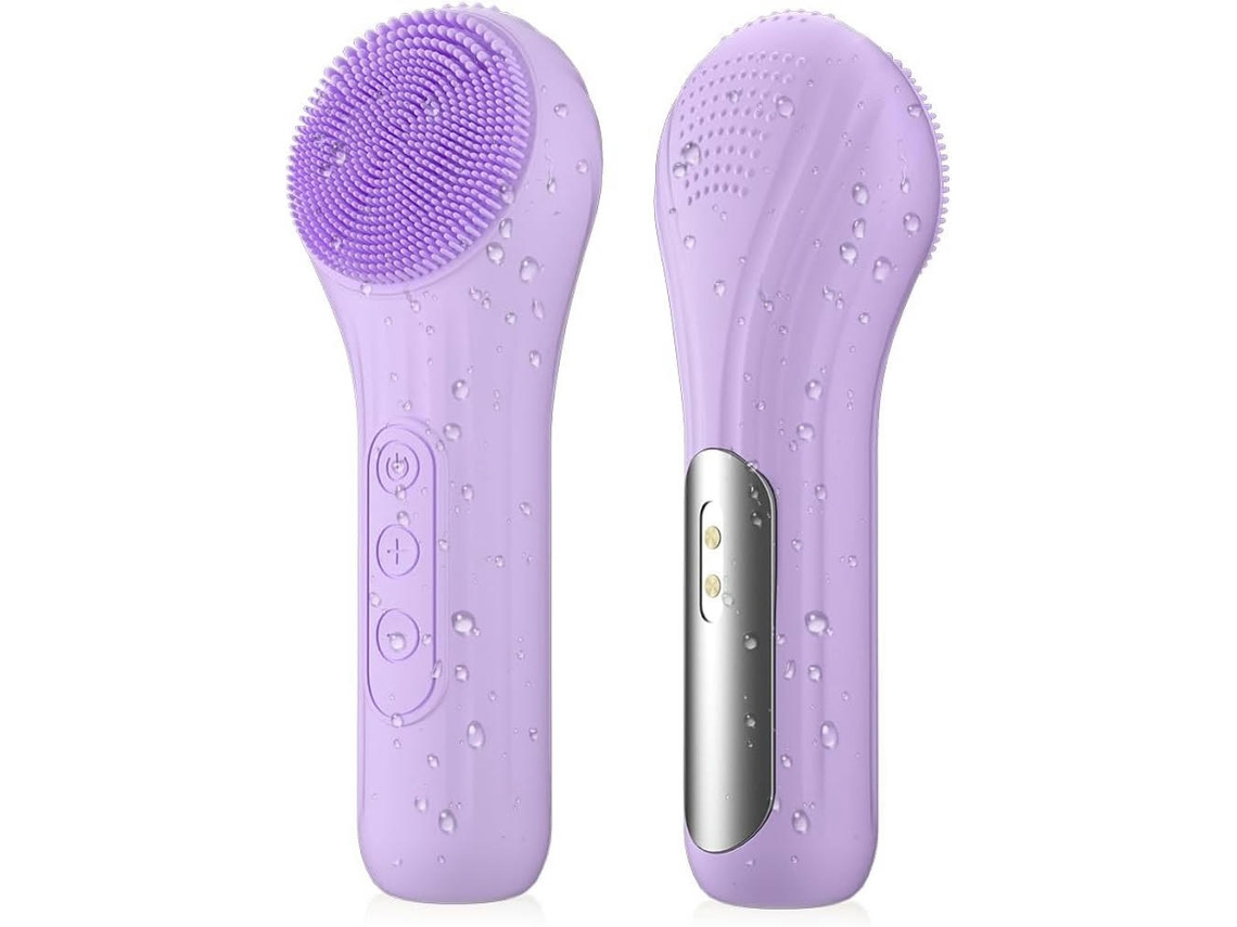 Escova Facial Elétrica de Silicone Vibração Aquecida Esfoliante Limpeza Profunda Escova de Massagem Facial GERTIZ