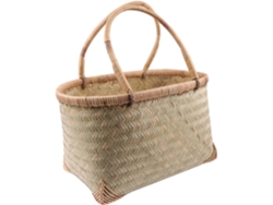 Cesta De Bambú Tejida A Mano, Cesta De Almacenamiento Con Asa, Cesta Pequeña Tejida Para Flores Y Verduras,