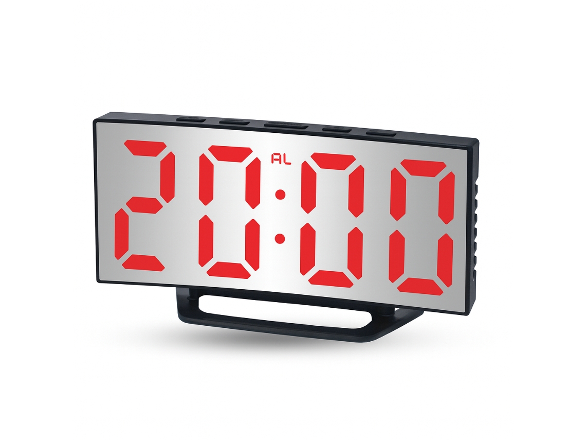 Reloj despertador digital con espejo negro Sanda SD 4120