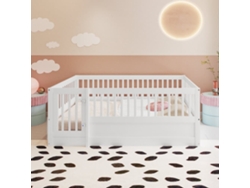 Cama Infantil De Madera 140x200 Cm Con Una Puerta - Sin Somier - Blanco