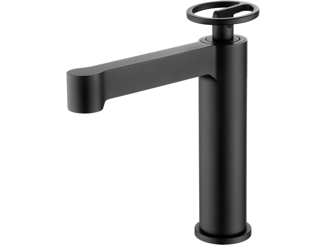 Grifo monomando MIce para lavabo de latón, Griferia de baño Negro Mate MICE COLLECTION