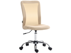 Silla De Oficina Beige De Malla Sin Brazos