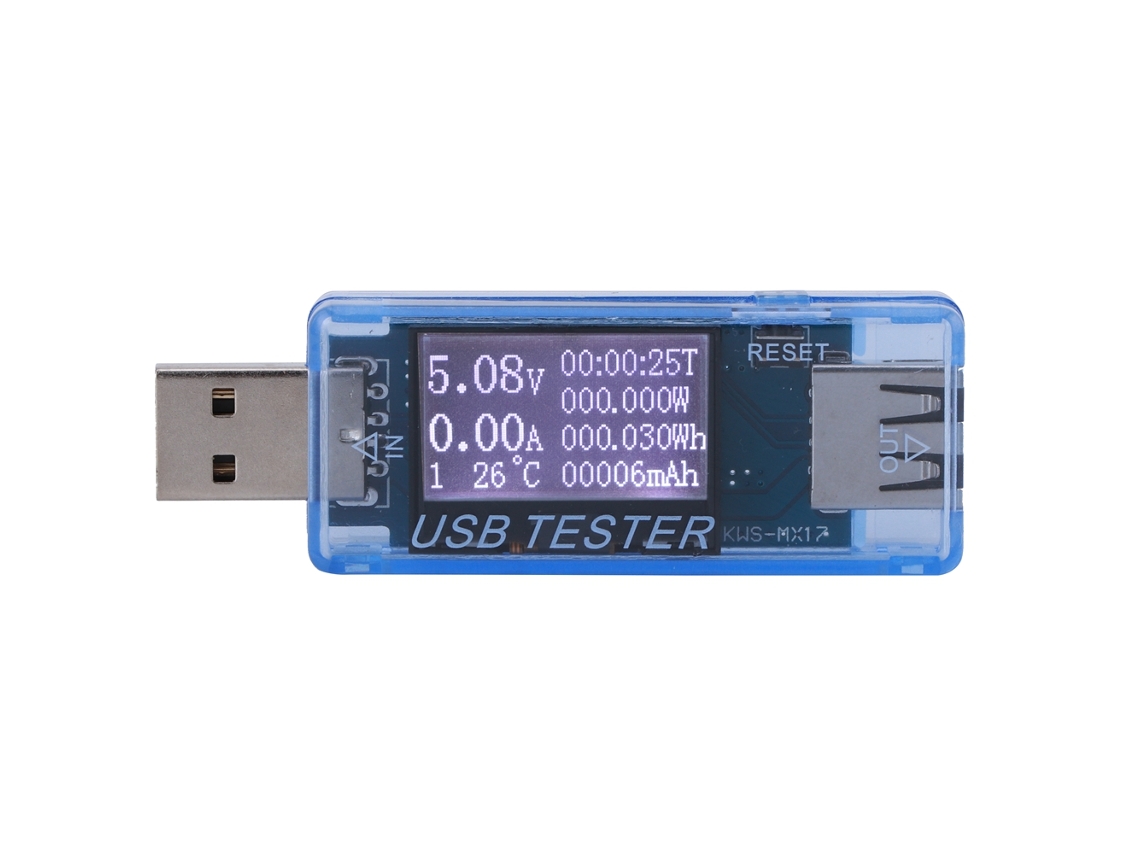 Voltímetro Y Amperímetro Digital Usb 8 En 1, Detector, 0-5a, 0-150w, 4-30v, Azul