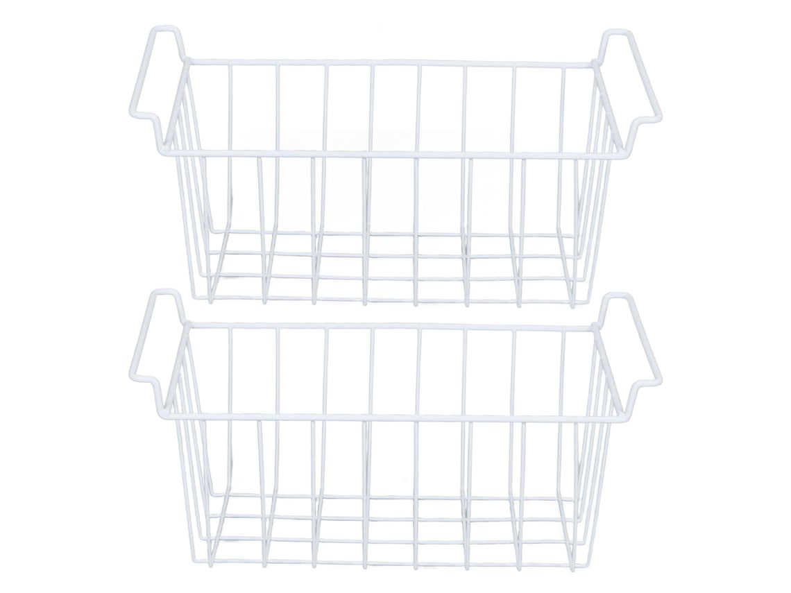 2 Cestas De Alambre Para Congelador Con Revestimiento De Pe, Organizador Colgante De 45x24,5x20cm