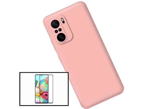 Kit Protector de Pantalla de Vidrio Templado + Carcasa Xiaomi Redmi Note 10S PHONECARE Silicona Rosa