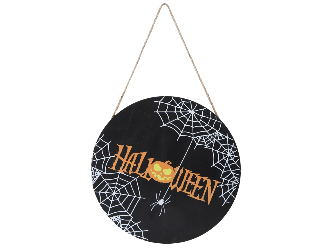 Letrero de bienvenida con forma de telaraña para Halloween y reuniones familiares