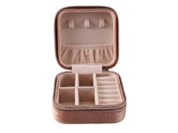 Organizador de joyas de viaje de terciopelo suave, pequeño joyero para mujer, ideal para pendientes Hengjian