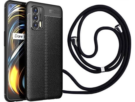 Funda Oppo A74 5G Rugged Leather con Collar Negro