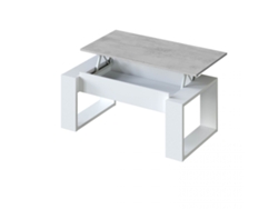 Mesa de centro elevable Nova Blanco Artik (Blanco Mate) - Gris Cemento 105 x 45–54 x 55 cm