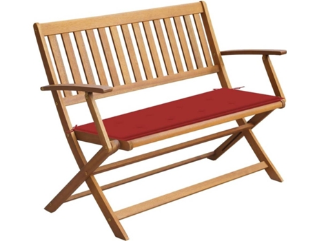 Banco de jardín VIDAXL Rojo Madera de acacia (120x60x89 cm)