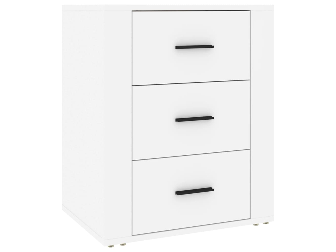 Mesita de noche 50x36x60 cm Derivados de madera Blanco MAISON EXCLUSIVE