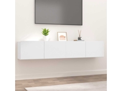 Mueble TV 2uds 80x30x30cm Derivados Madera Blanco