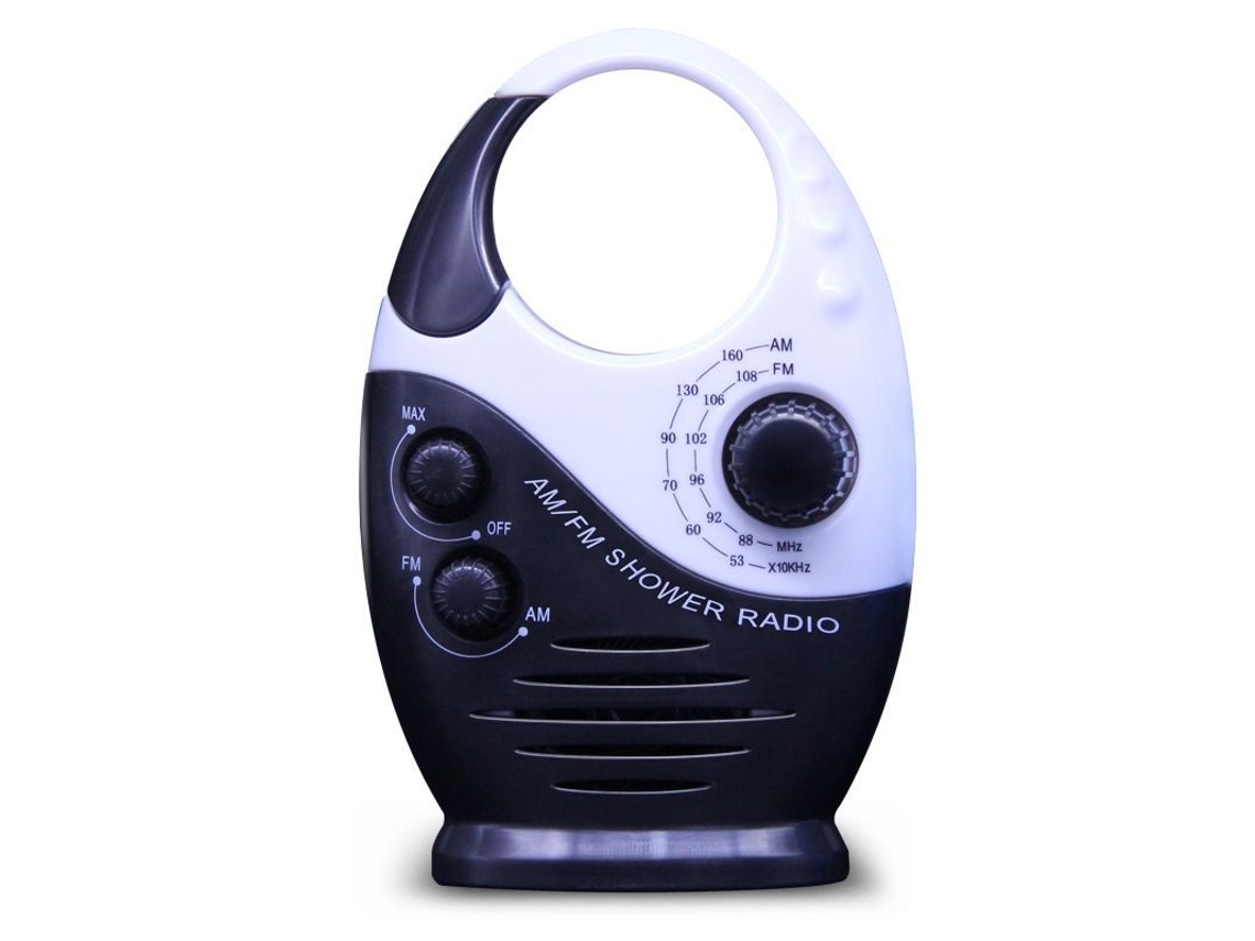 Mini Radio Am/fm, Altavoz Impermeable Para Baño, Asa Superior, Botones Portátiles.