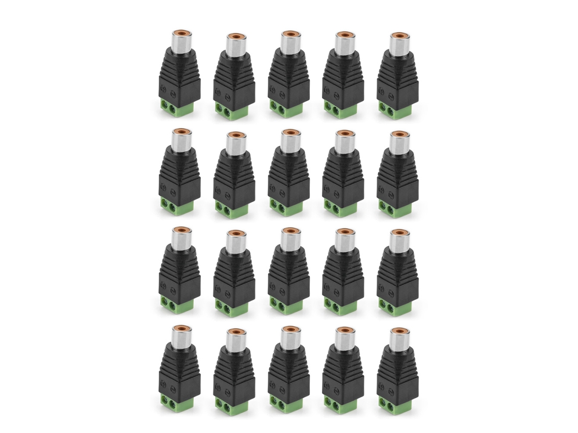 20pcs Adaptador Conector Balun Rca Hembra A Terminal Av De Video Y Audio