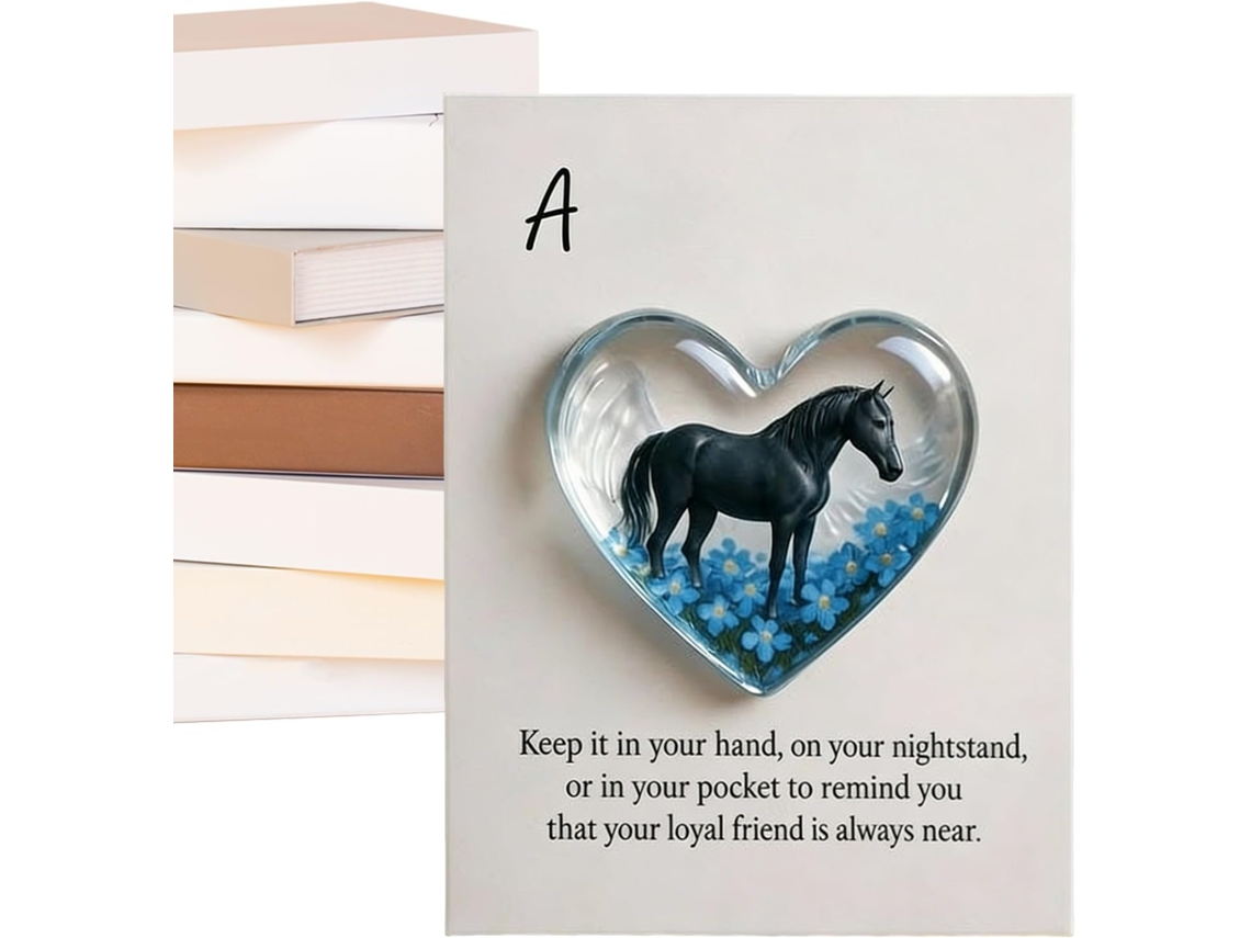 Abrazo sincero, recuerdo ecuestre inspirador, tarjeta de felicitación artesanal con temática animal, para adultos.