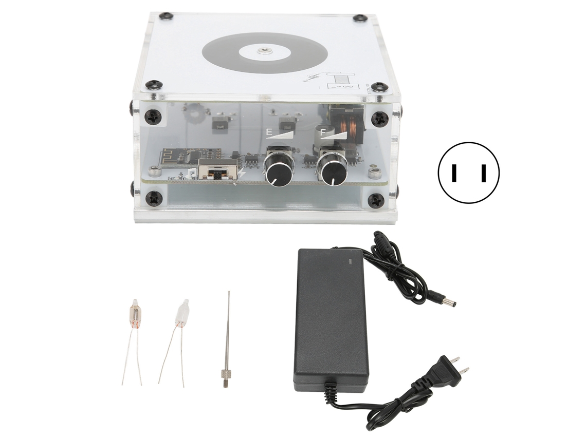 Bobina Tesla Musical Com Transmissão Sem Fio Arco Tocável Alto-falante Plasma Branco 100-240v Plug Us