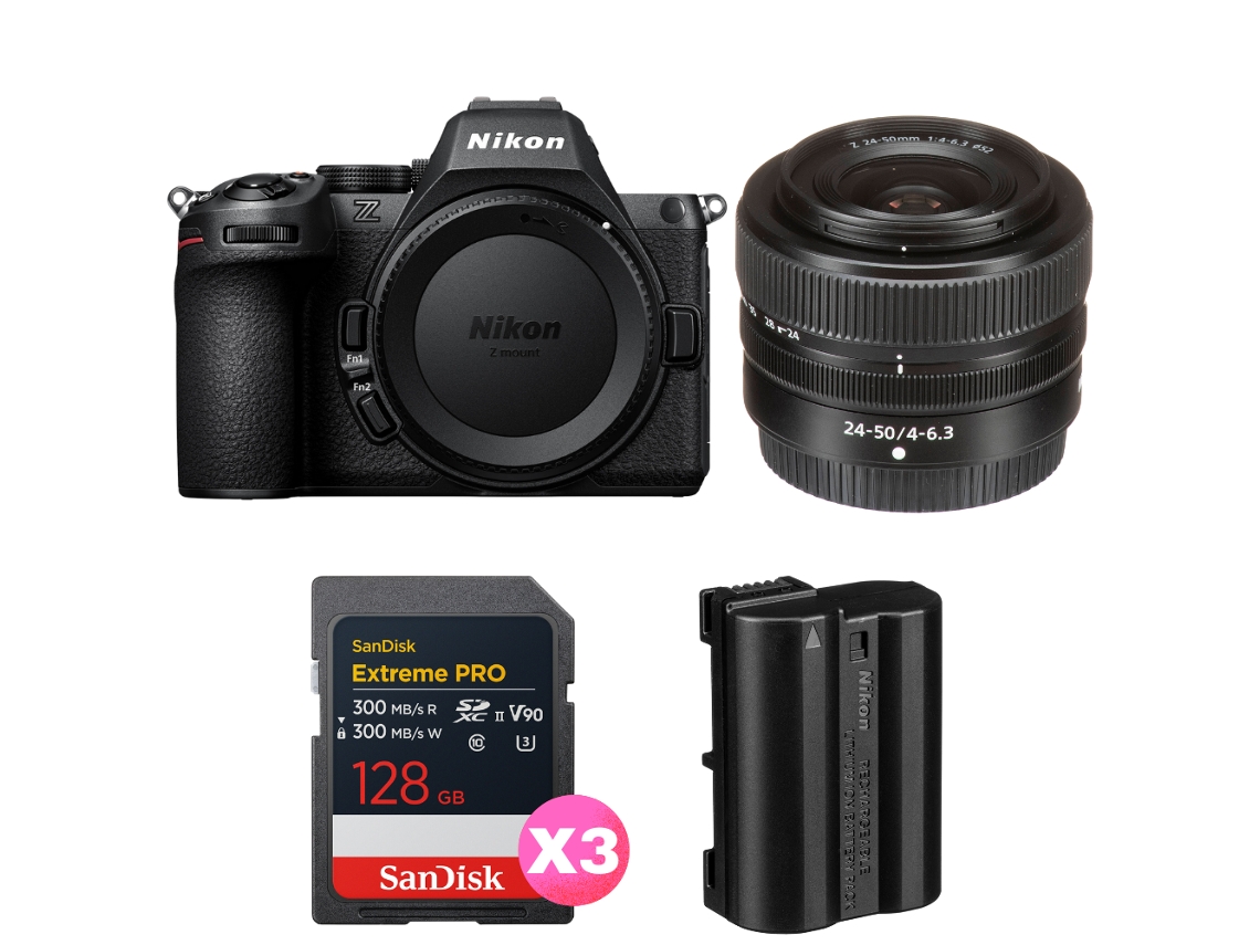 Z5 II + 24 50mm F/4 6.3 + 3 Sandisk 128gb Extreme Pro UHS II SDXC + 2 Nikon EN EL15C + Ebook “20 consejos para fotos impresionantes” NIKON