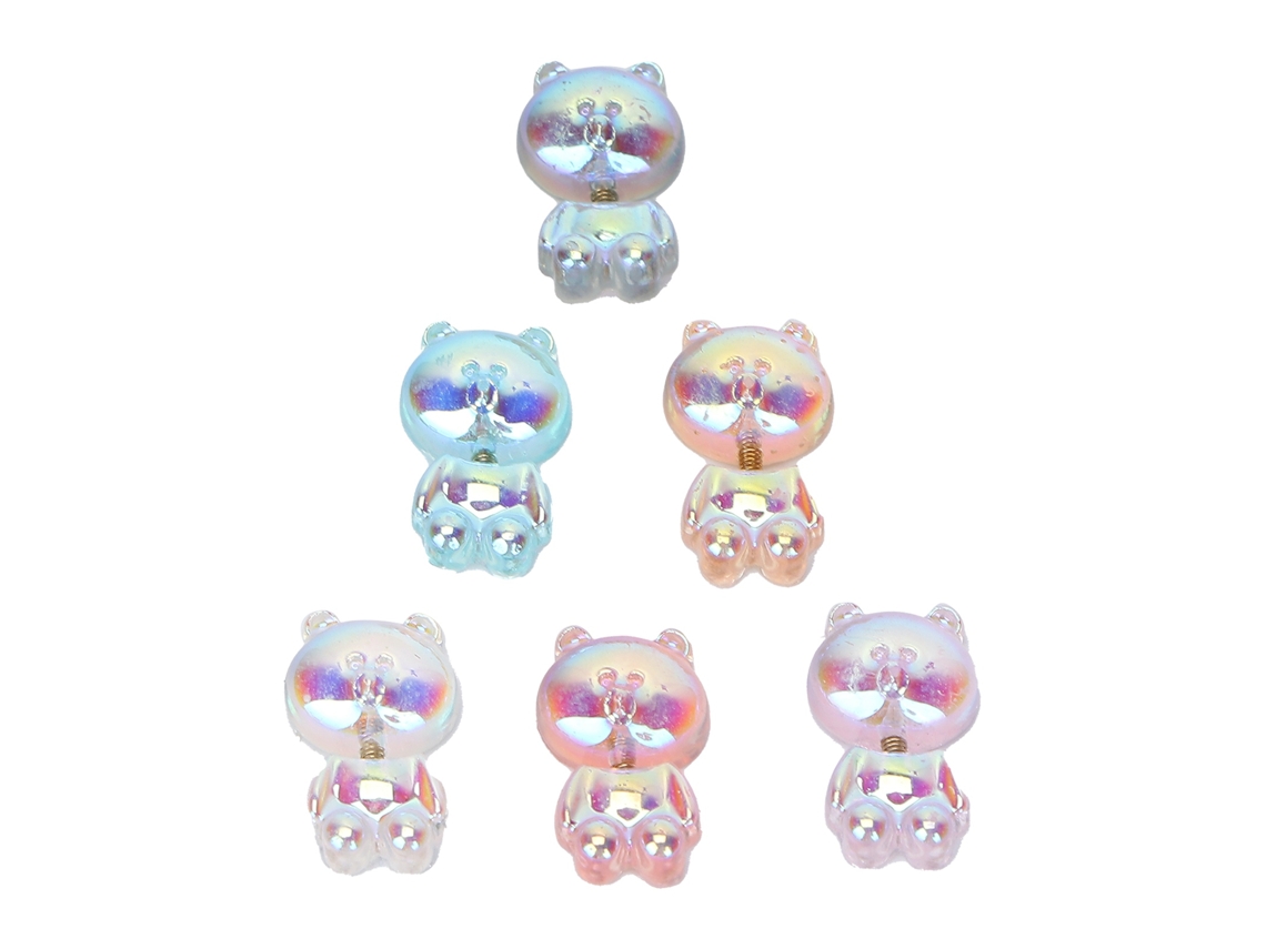 6 Piezas De Accesorios 3d De Ositos Adorables Para Decoración De Uñas, Ideales Para Manicura Casera.