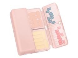 Organizador Semanal De Pastillas, Diseño Plegable, Cierre Magnético - Rosa