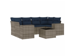 Maison Exclusive - Conjunto De Sofá De Jardín De 7 Piezas Con Cojines, Poliratán Gris