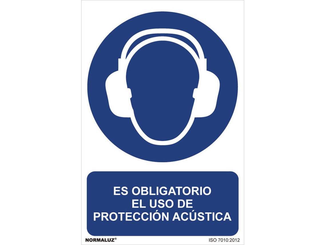 Señal de Uso Obligatorio NORMALUZ "Pasaje Obligatorio NORMALUZ con Protección Acústica" (Pvc 0,7Mm) 30X40Cm