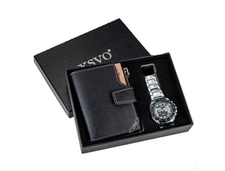 Reloj de pulso analógico de cuarzo para el hombre y la billetera, para el hombre USIFUL