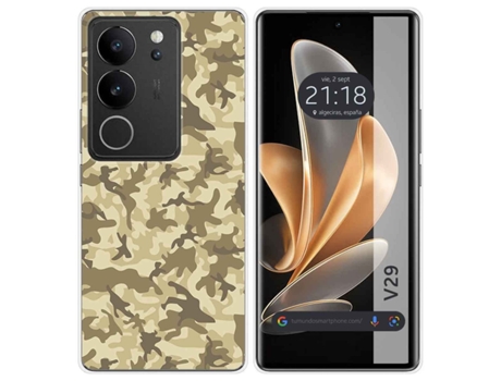 Funda Diseño Sand Camuflaje para Vivo V29 5G TUMUNDOSMARTPHONE Silicona Multicolor