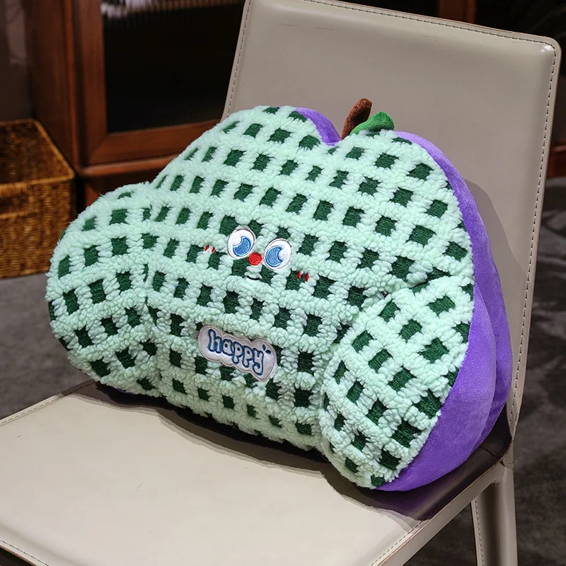 Cojín Decorativo A Cuadros De Lana De Cordero (verde, 50 Cm) Para Adultos, Suave Y Cómodo.