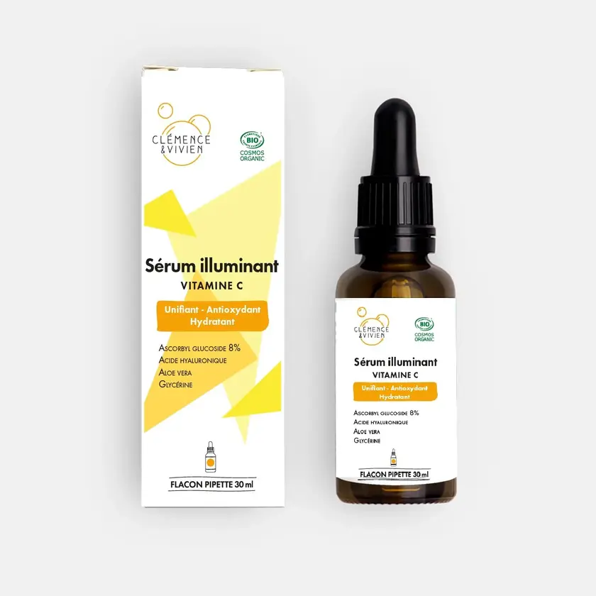 Sérum de vitamina C Bio Clémence Vivien: Luminosidad antiedad con ácido hialurónico (30 ml)