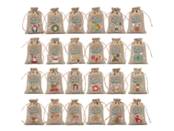 24 bolsas navideñas de yute Eifson con cordón, 5,5 x 4 pulgadas (08)
