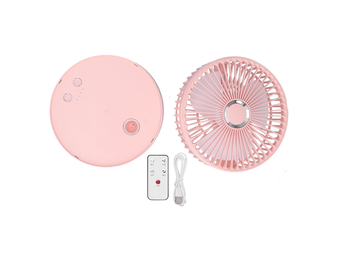 Mini ventilador portátil plegable rosa para el hogar y exteriores.