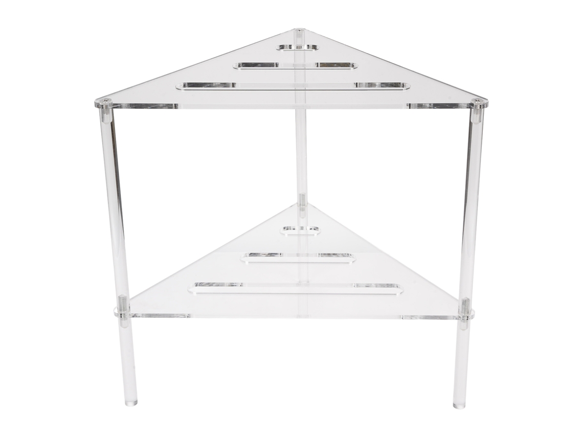 Soporte de ducha de esquina acrílico, 2 niveles