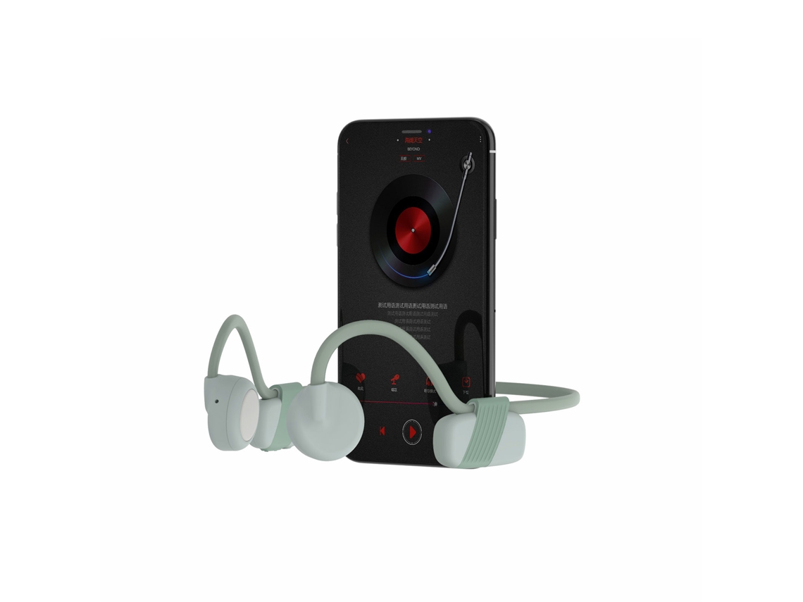 Fone De Ouvido Bone Conduction Bh318 Bluetooth 5.0 Sem Fio Resistente Ao Suor Com Microfone Para Esportes