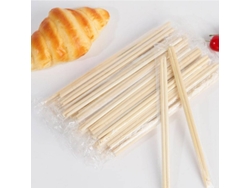 50 Palillos De Bambú Desechables Envueltos Individualmente, Adecuados Para Fiestas Y Comida Rápida.