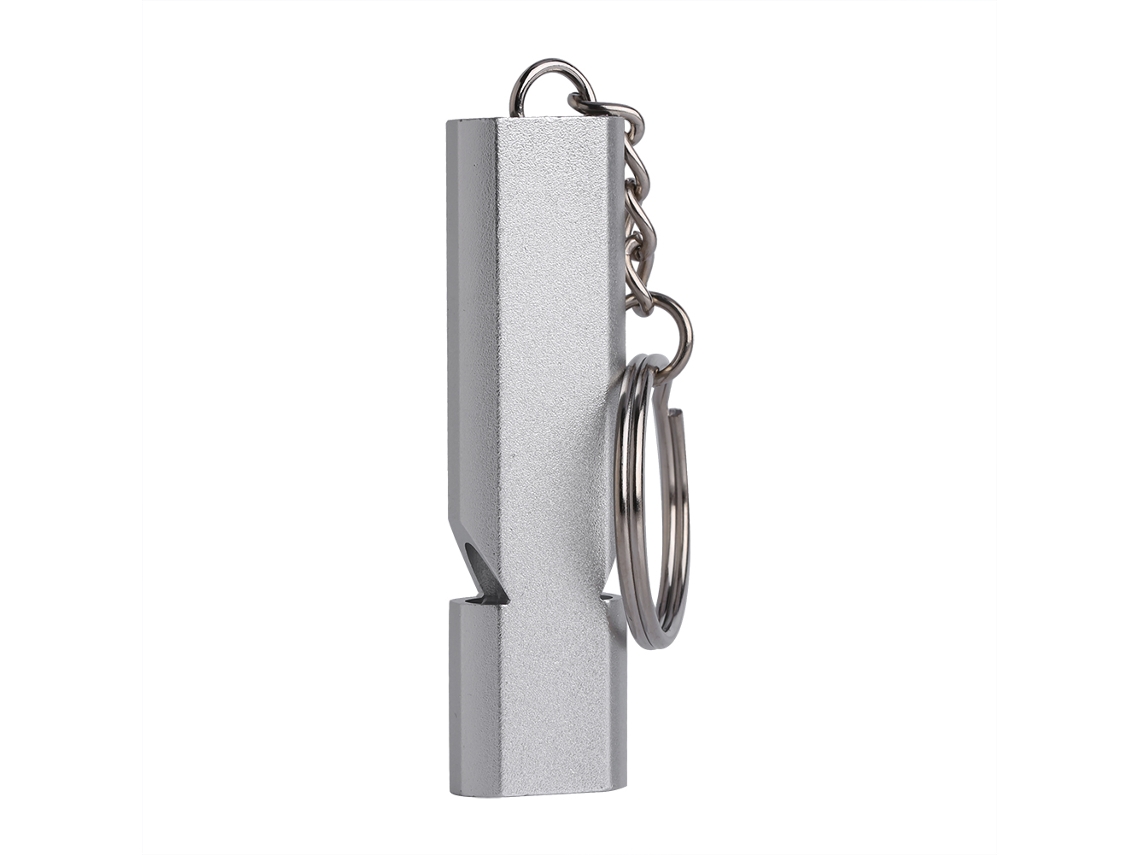 Silbato De Emergencia De Aleación De Aluminio Con Dos Orificios Para Situaciones De Emergencia Al Aire Libre (plateado)