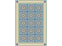 Alfombra OEDIM Mosaico de Azulejos 3 (Azul y Naranja - 60x200cm - Vinilo)