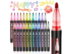 Rotuladores mágicos con purpurina, 36 colores, marcadores coloridos, perfectos para crear paneles navideños con purpurina.
