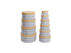 Set 10 Caja Carton Redonda Azul 37,5x37,5x18cm