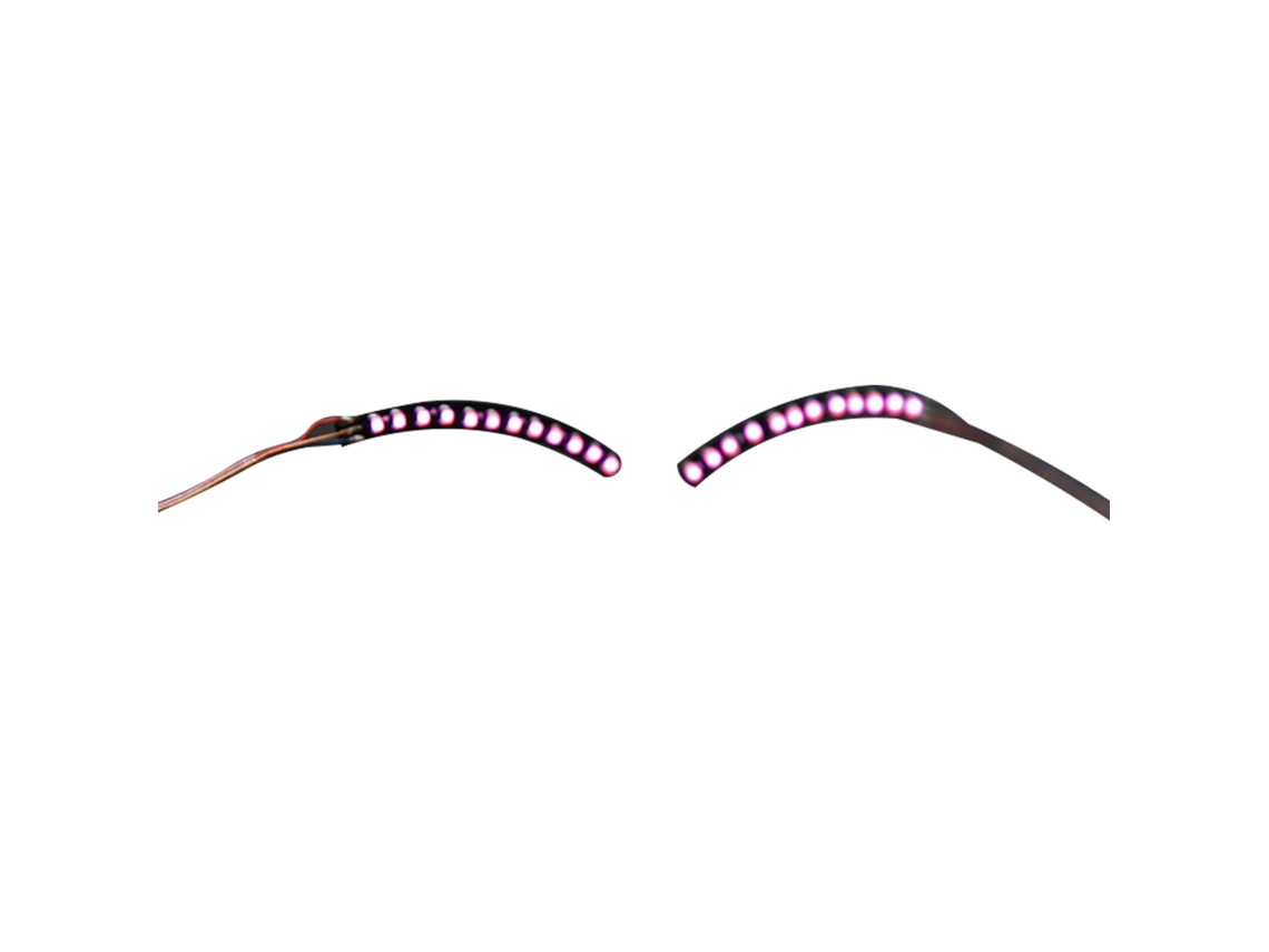Pestañas Falsas Led Luminosas Ligeras Estilosas Para Fiesta Halloween Rosa