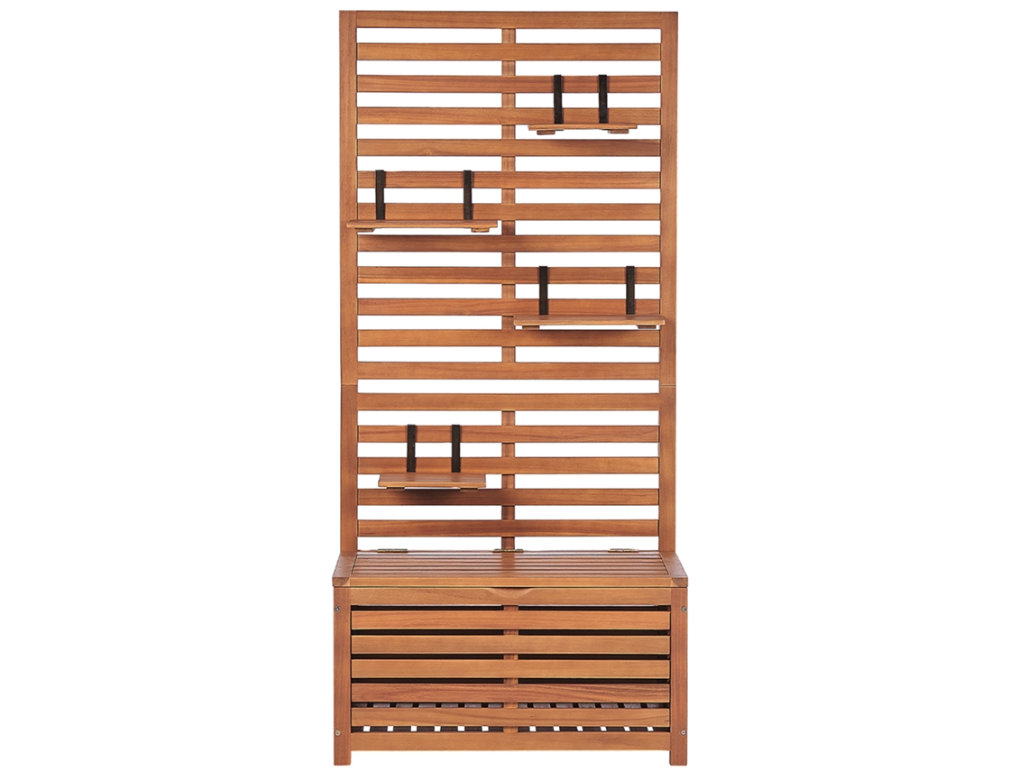 Banco de jardín BELIANI Matino de Madera de acacia Madera clara 80x40x170