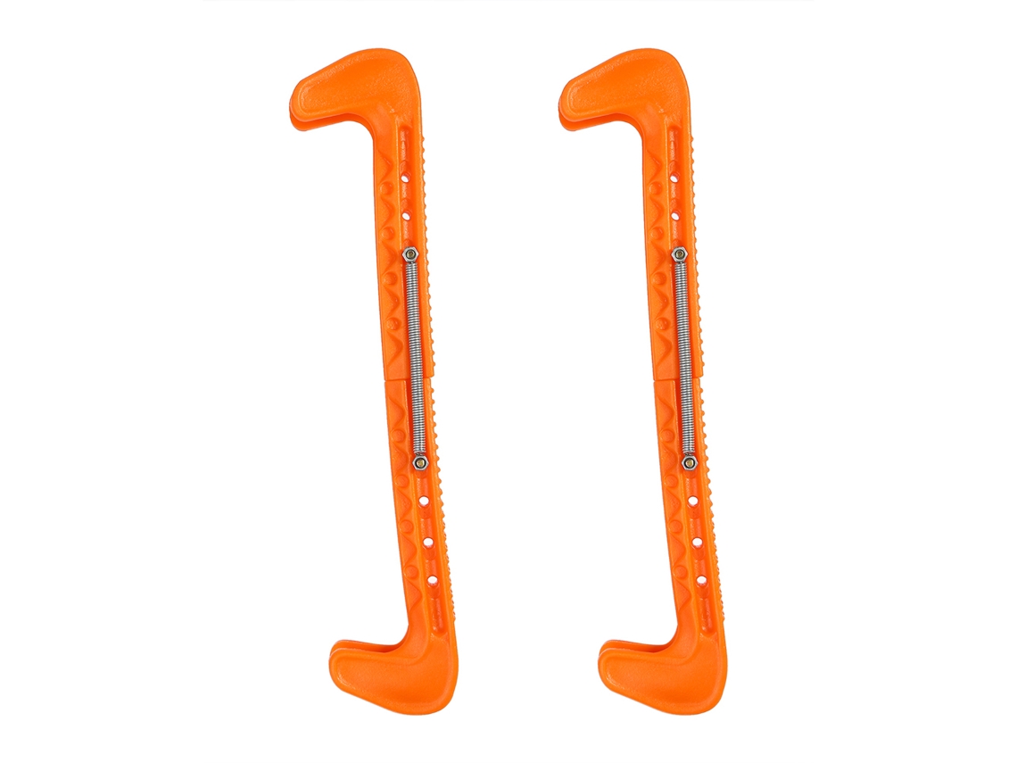 1 Par Protectoras De Cuchillas De Patines De Hockey Hielo Ajustables Plásticas (naranja)