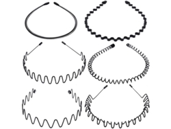 Pulseras Para El Cabello De Metal Negro, Flexibles, Onduladas, Con Aro, Accesorios Unisex Para Mujeres Y Hombres.