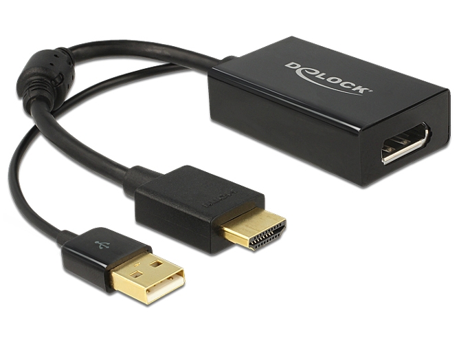 Adaptador DELOCK 0.245m HDMI+USB2.0-A/DisplayPort