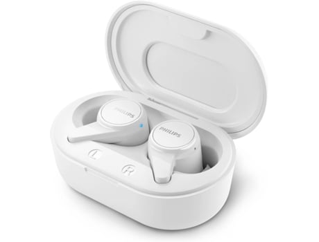 Auriculares Bluetooth True Wireless PHILIPS TAT1207WT (In Ear - Micrófono - Blanco)
