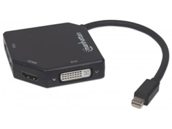 Adaptador MANHATTAN 207720 Mini DisplayPort VGA + HDMI + DVI Negro