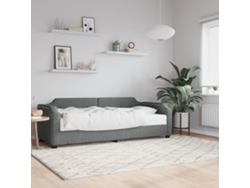 Sofá Cama Con Colchón Tela Gris Oscuro 90x190 Cm