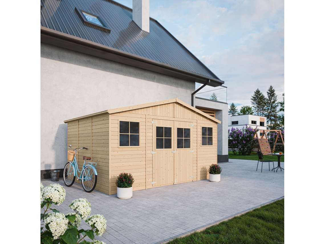 Caseta de Jardín de Madera TIMBELA M331 + M331G con Piso (12 M² - 246 x 418 x 320 cm)