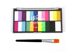 Paleta Profesional De Acuarelas De 18 Colores Con Pinceles Y Plantillas - Segura Para Halloween, Festivales Y Artistas Adultos.