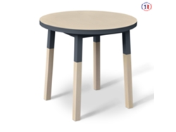 Mesa Redonda MON PETIT MEUBLE FRANÇAIS (Gris Chocolate Tanis - Madera - 100 x 75 x 100 cm)